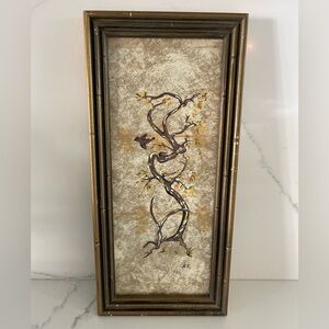 Framed Tree Branch Art with Birds